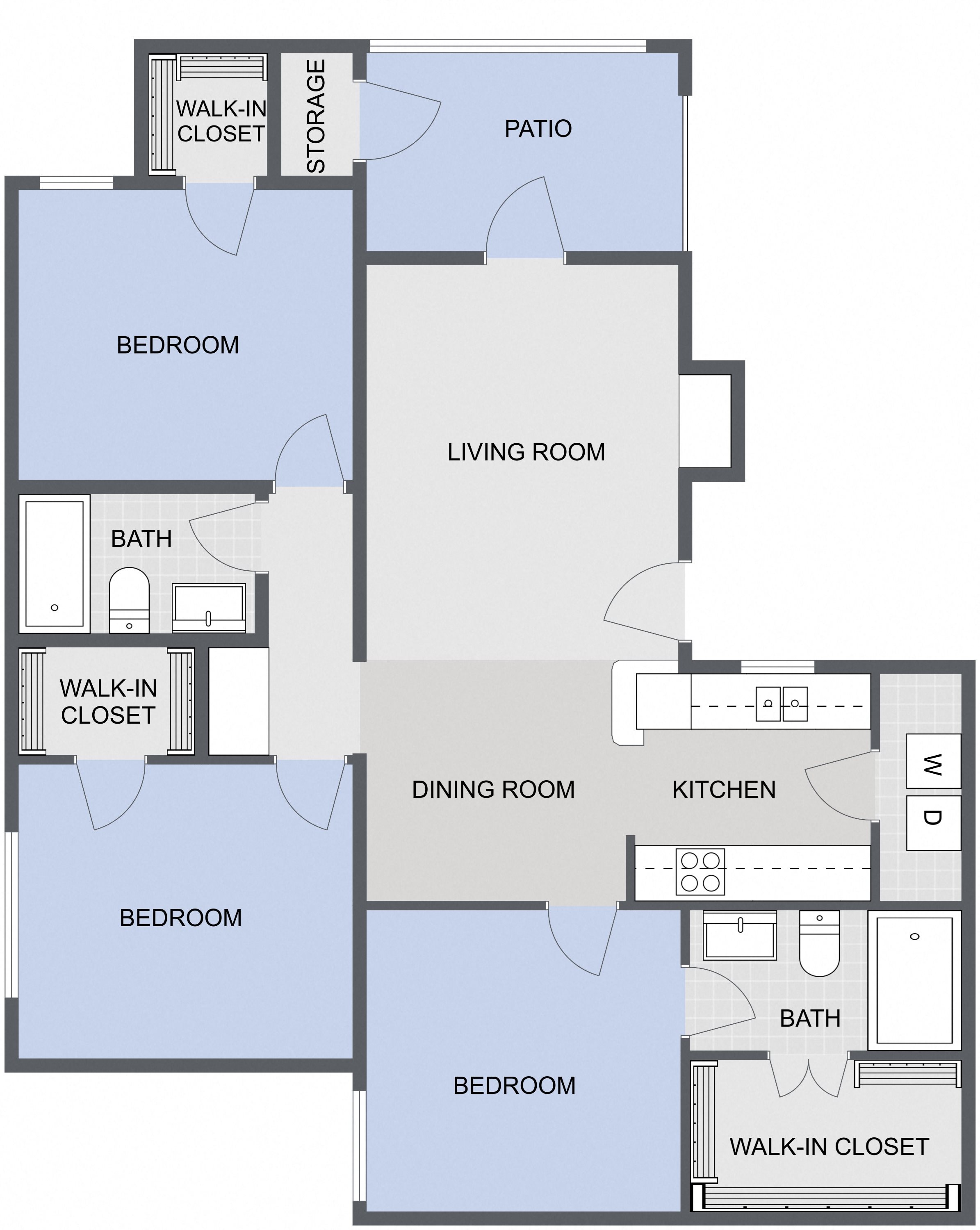 Floor Plans of The Edgewater at Klein in Spring, TX